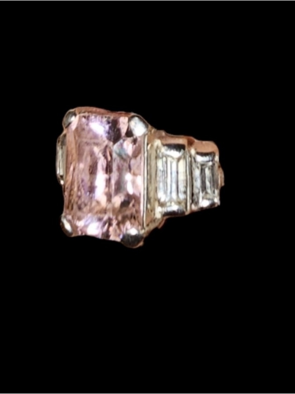 GORGEOUS Antique sterling,pink topaz ring